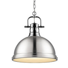  3602-L CH-PW - Duncan Large Pendant with Chain